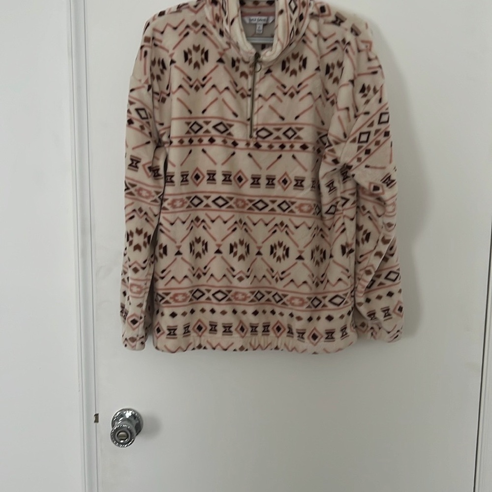 Columbia Women's Cream Aztec Fleece Quarter-Zip Pullover